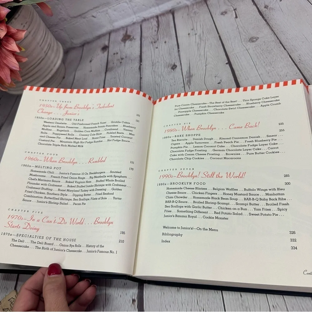 vintage 1999 first edition Junior's restaurant book remembering brooklyn